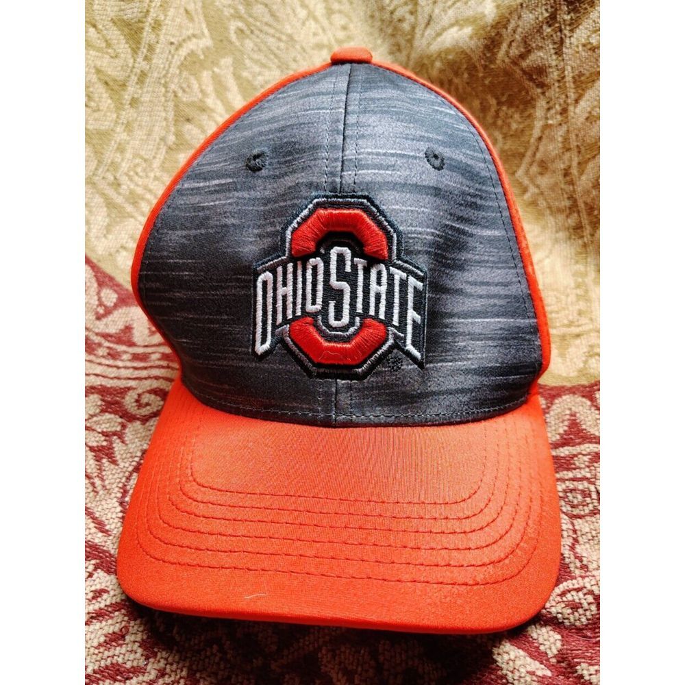 Ohio State Buckeyes NCAA Scarlet & Gray‎ Heathered Pepper M/L Flexfit Cap Hat